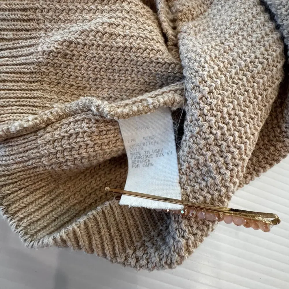 Woolrich Henley Sweater Men's L Oatmeal Beige Waffle Knit Thermal Cotton Cozy